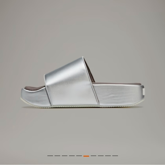 ADIDAS Y-3 SLIDE Silver Metallic 5 NWT - Picture 5 of 10